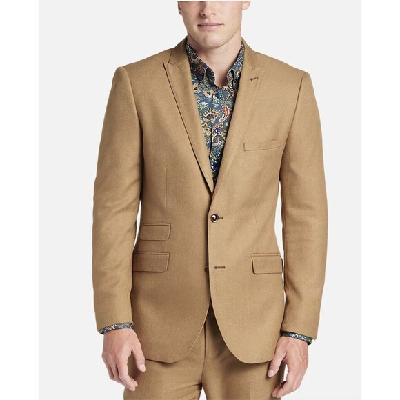 Paisley & Gray Slim Fit Peak Lapel Suit Separates Jacket for Men - 44 Long Camel